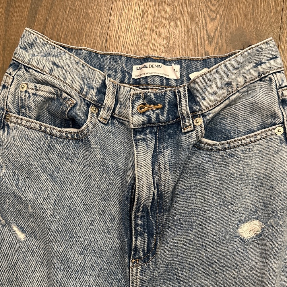 Garage Denim Light Wash Straight Leg Jeans